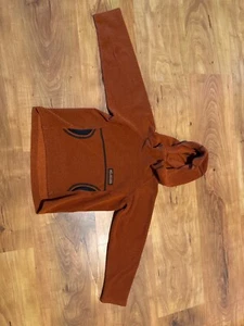 melanzana micro grid hoodie - kids XS burnt orange - Picture 1 of 3