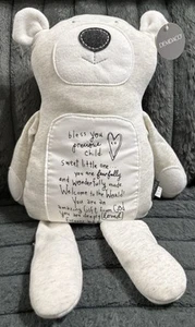DEMDACO Precious Child New Baby Shower Gift Gray Bear Plush Stuff Loved Welcome - Picture 1 of 10