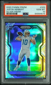 2020 Panini Prizm Justin Herbert #325 Silver PSA 10 - Picture 1 of 2