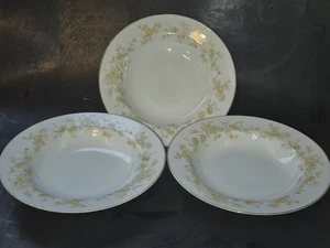 Vintage Four Crown China Meredith #305 Giappone set di 3 zuppiere/insalatiere 8,5" bordo oro - Foto 1 di 4