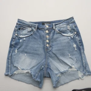 Judy Blue Damen Button Fly Denim Jeans Shorts 1XL Distressed Stretch High Rise - Bild 1 von 9