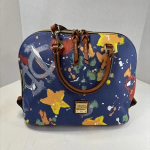 Borsa a tracolla Dooney And Bourke Navy con zip e stampa splatter - Foto 1 di 12