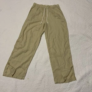Mujer Lino Pantalón Pantalones Aberturas Laterales “Trigo Amarillo” Cintura Elástica Nuevo Sin Etiquetas Bolsillos - Imagen 1 de 12