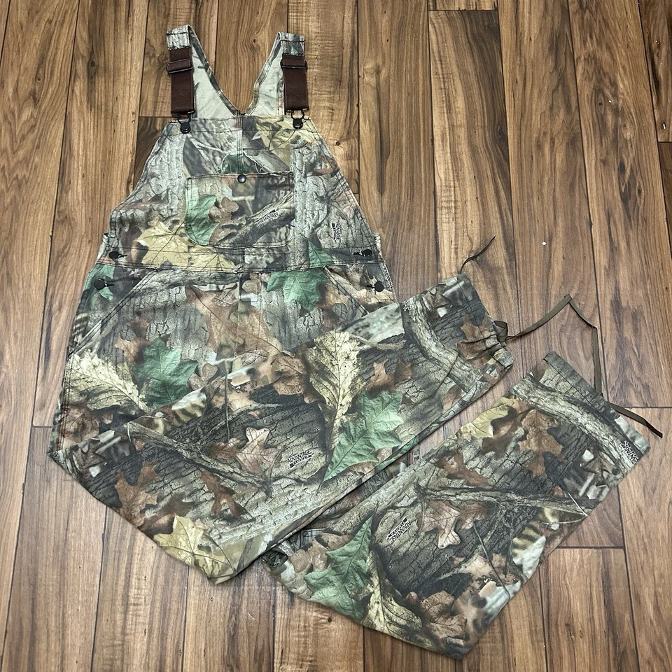 Vtg Redhead Overall Bibs Double Knee Camo USA Made Button Fly Mens Large - Image 1 of 4