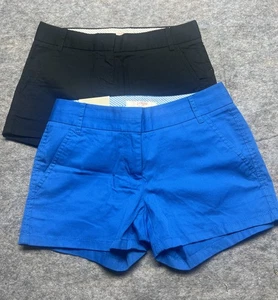Lote de 2 Pantalones Cortos Chinos J.CREW Para Mujer Talla 00 City Fit Negros Nuevos sin Etiquetas y Azules Nuevos con Etiquetas - Imagen 1 de 10