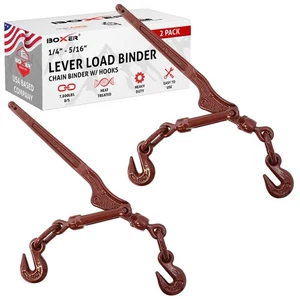 Paquete de 2 carpetas de carga de palanca de cadena de alta resistencia BoxerTool con ganchos de agarre forjados, 1/4... - Imagen 1 de 4