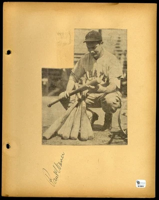 Paul Waner Lavagetto Signed 10 x 12" Autograph Scrapbook Page Auto GAI COA *AL37 - Image 1 of 2