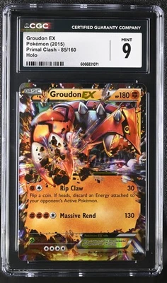 CGC 9 MINT Groudon EX 2015 Primal Clash 85/160 Holo Pokemon Card - Image 1 of 2