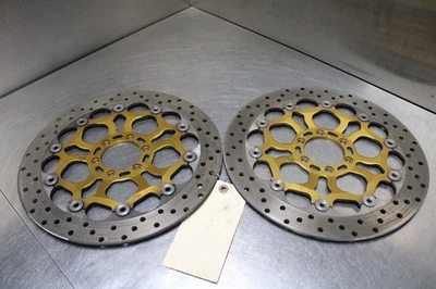 00-04 APRILIA SL1000 FALCO FRONT LEFT RIGHT BRAKE ROTORS DISCS BREMBO Foto 1 de 4
