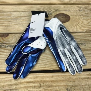 NUEVO CON ETIQUETAS Guantes Receptor de Fútbol Nike Vapor Jet 7.0 Blanco Púrpura Iridiscente Talla LG - Imagen 1 de 4
