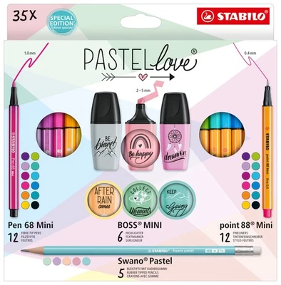 Stifte-Set – STABILO Pastellove Set – 35er Pack – Fineliner, Premium-Filzst ... - Bild 1 von 2