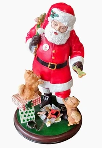 RARA: STATUINA NATALIZIA DANBURY COME NUOVA SCULTURA CANE POMS DI BABBO NATALE - senza scatola - Foto 1 di 4