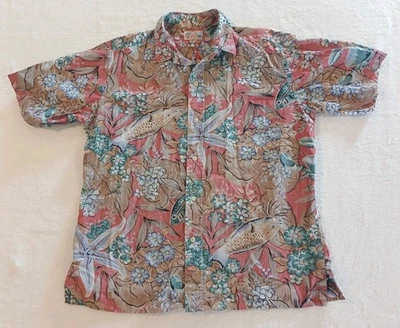 Рубашка Reyn Spooner мужская размер большой красный подводный морской принт изящное выцветание на солнце - Изображение 1 из 4