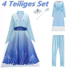 Eiskönigin Prinzessin Kostüm Frozen2 Kleid Elsa Mädchen Partykleid Cosplay - Bild 1 von 11