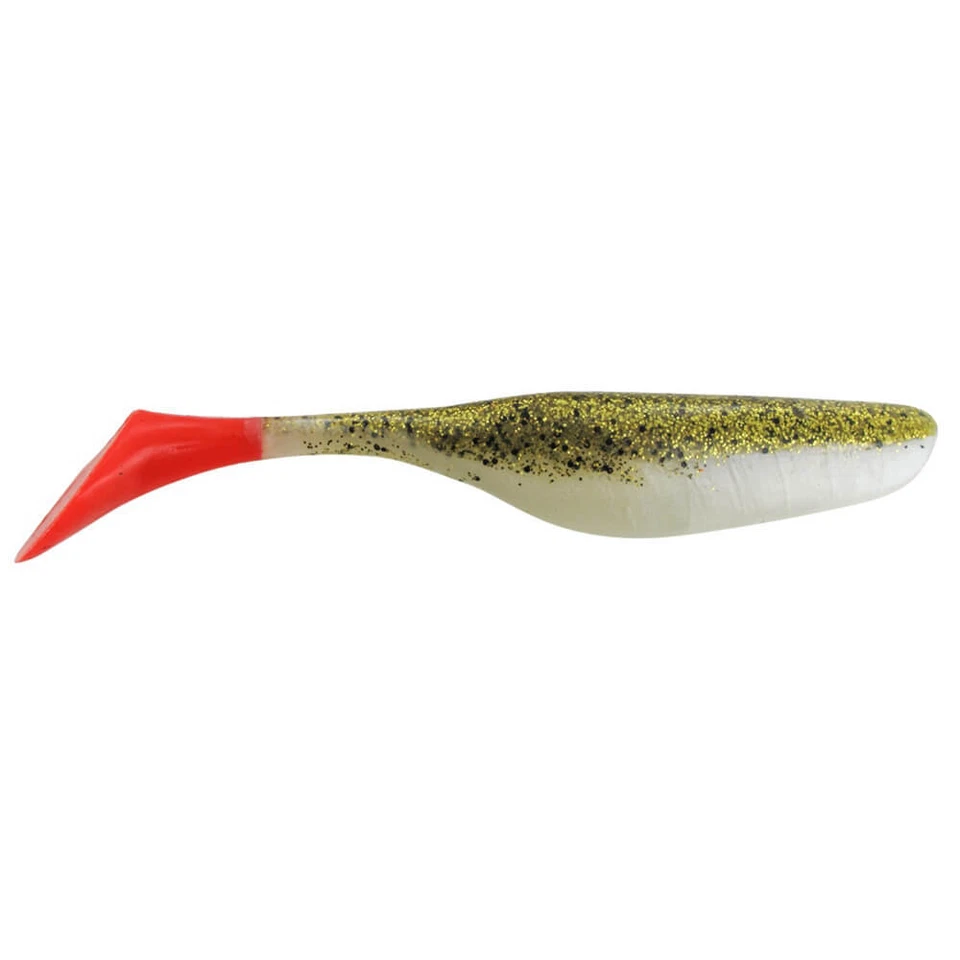 Jenzi River Shad USA-Bass Gummiköder gold glitter weiß Gummifisch Barsch Zander - Bild 1 von 1