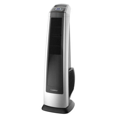 Lasko Tower Fan Gray High Velocity Remote Control Auto Shut-Off Timer 3-Speed - Image 1 of 4