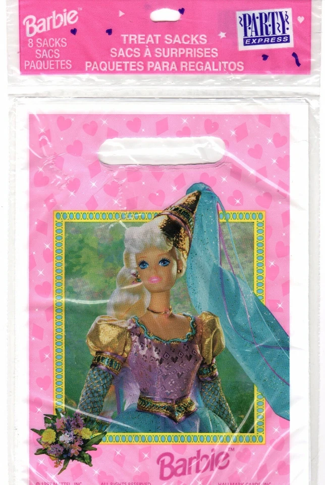 Barbie Sacos de Golosinas Fiesta de Cumpleaños, 8 Ct, Goody Botín Favor Bolsas Rosa Princesa De Colección Foto 1 de 2