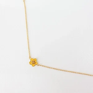 Pulsera Tory Burch Kira Esmalte Flor Cadena Amarillo OS - Imagen 1 de 12