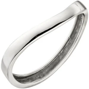 375 Gold White Gold White Gold White Gold Ring Curved Ladies Ring Finger Jewellery - Picture 1 of 1