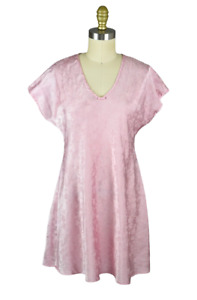OSCAR DE LA RENTA Pink Label Floral Satin Nightgown Chemise Dress Size Small