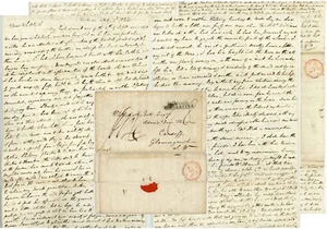 1822 FAMILY LETTER W.NICHOLL MADEIRA to WALES VERY DETAILED MEDICAL MARGATE SHIP - Picture 1 of 7