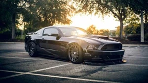 Póster fotográfico estampado decoración de pared Ford Mustang Shelby negro alta resolución - Imagen 1 de 1