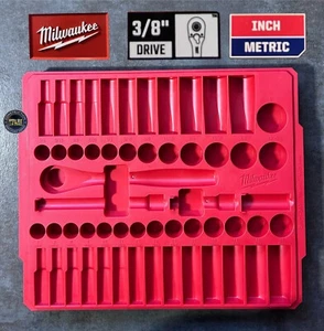Milwaukee Heavy Duty Tray 3/8" Drive Ratchet & Socket Tool Box Organizer - Picture 1 of 4
