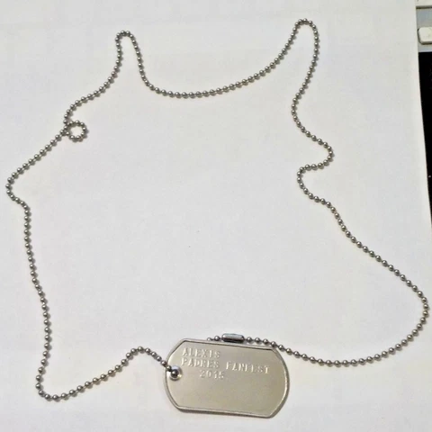 29" Ball Chain Necklace W/ Alexis Padres Fanfest 2015 Dog Tag Pendant Cover