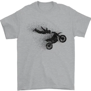 Abstract Motocross Rider Dirt Bike Mens T-Shirt 100% Cotton - Picture 1 of 101