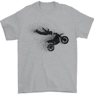 Abstrait Motocross Rider Dirt Bike T-Shirt 100% Cotton - Photo 1/4