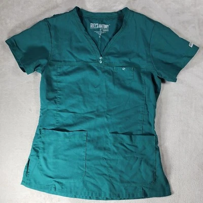 Greys Anatomy Scrub Top Womens XS Green Medical Nurse Doctor Dentist Technician - Image 1 of 4