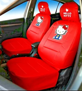 Hello Kitty Car Seat Covers, Superior Limited Edition faux leather, pair, red - Bild 1 von 3