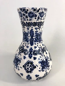 Vintage Blue & White Pochote Hand Painted Mexico Signed Vase  7.25" - Picture 1 of 7