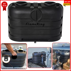RV Dual Propane Tank Cover 20lb Heavy Duty Hinged Top Panel Camper Trailer Black - Picture 1 of 22
