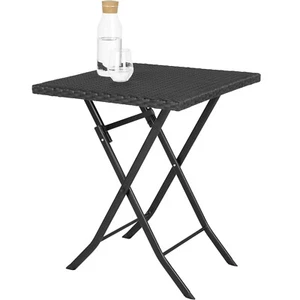 Tisch Klapptisch Rattan Balkontisch schwarz B-Ware - Bild 1 von 3