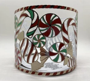 NEU Bath & Body Works 3-Docht-Kerzenhalter WEIHNACHTEN PFEFFERMINZBONBONS/ZUCKERSTANGE - Bild 1 von 4