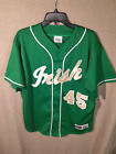 Vintage Majestic Notre Dame Fighting Irish Green Stitched Baseball Jersey Size L