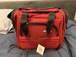 New Red Samsonite 1910 Over The Shoulder Or Hand Luggage Travel Bag w/ Strap NWT - Picture 1 of 17