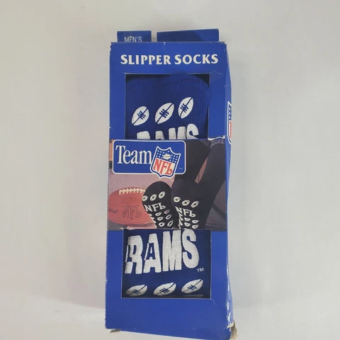 Vintage Los Angeles Rams Slipper Socks 1992 Team NFL Slip Resistant Tread New Cover