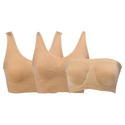 Sujetador Rhonda Shear 3 Pk Best of Ahh Talla XL Elástico Sin Costuras Beige Neutro 625.9 Foto 1 de 4
