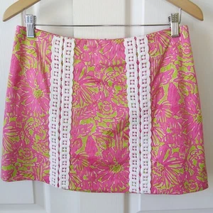 Lilly Pulitzer Women Pink/Green Daiquiri Pin Secret GardenAdelaide Skort Size 2 - Picture 1 of 12
