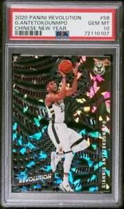 2020-21 Panini Revolution Chinese New Year Giannis Antetokounmpo 58 PSA 10 POP 5 - Picture 1 of 2