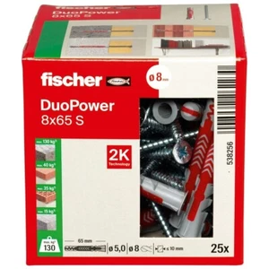 Fischer DuoPower 8x65 S grau Allzweckdübel Senkkopfschraube 5,0 x 80   538256 - Bild 1 von 6