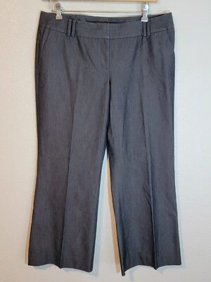 Calça social halogênio feminina tamanho 14 bootcut cintura alta listra frontal plana cinza escuro - Imagem 1 de 4