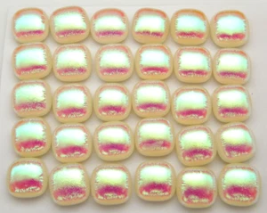 SMALL UNCAPPED Lot 30 pcs DICHROIC FUSED GLASS EARRINGS (G13) CABS HANDMADE - Picture 1 of 4