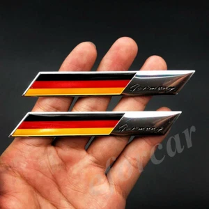 2x Metal Germany Deutschland Flag Car Motorcyle Tank Decal Sticker Badge Emblem - Picture 1 of 2
