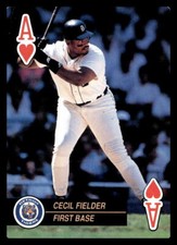1992 U.S. Playing Card Co. Baseball Aces Ace Hearts Cecil Fielder Tigers