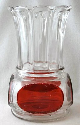Victorian Ripley Glass ruby stained NAIL celery vase, 6 1/2" h. EAPG - Image 1 of 4
