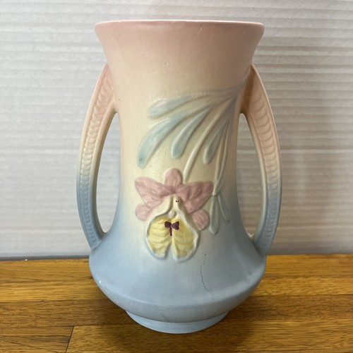 Hull Art Pottery Floral Vase Orchid Line 1938, W304 9” Tall