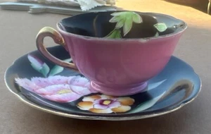 Merit China Cup & Saucer Exquisite  Hand Painted Occupied Japan U.S.A Vintage - Picture 1 of 7